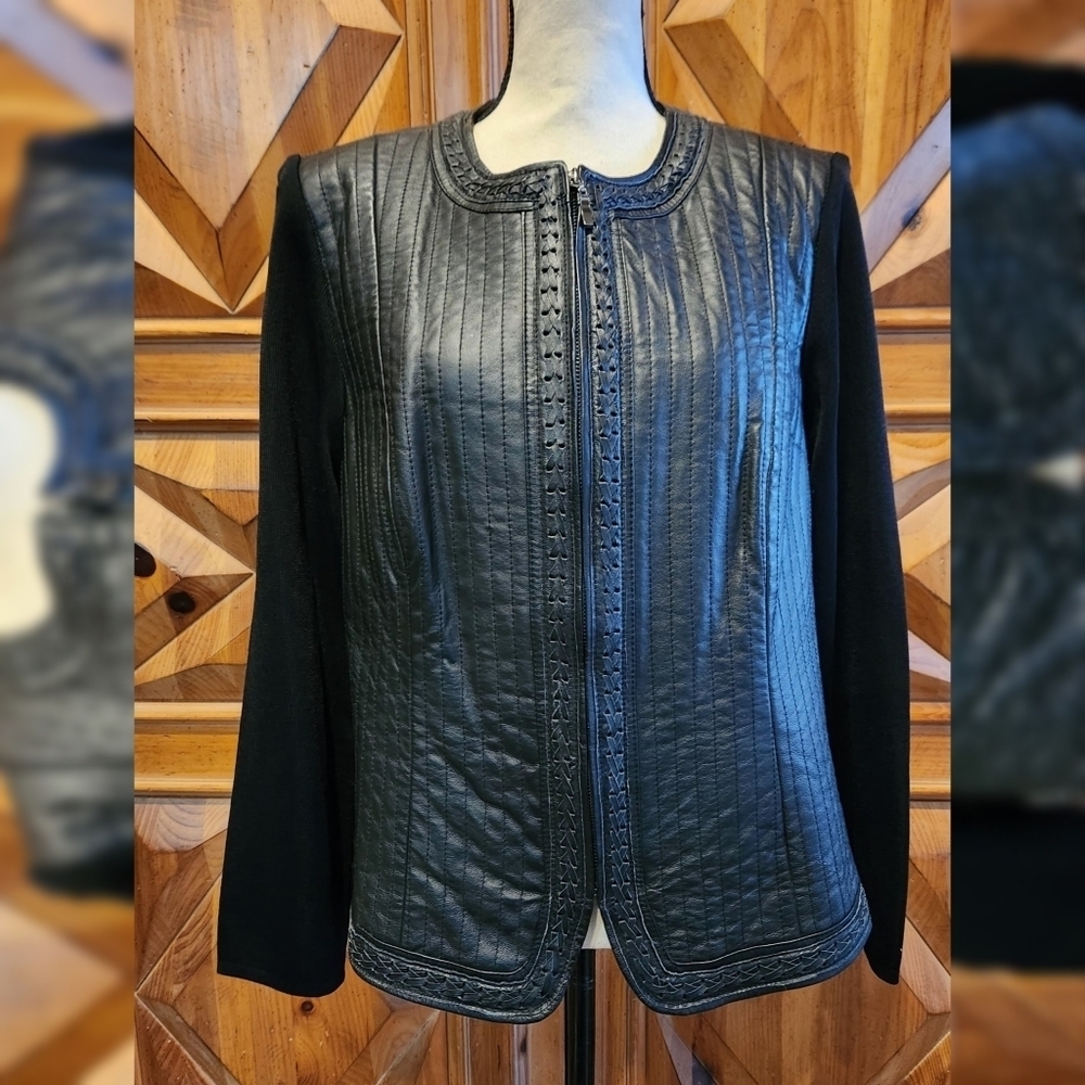 Peter Nygard Leather Jacket Sz L